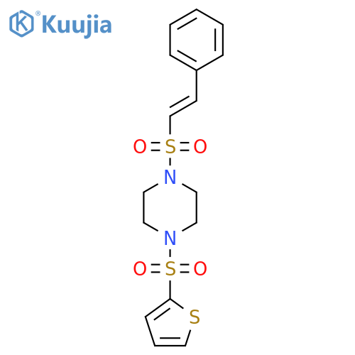 1-(2-Phenylethenesulfonyl)-4-(thiophene-2-sulfonyl)piperazine structure