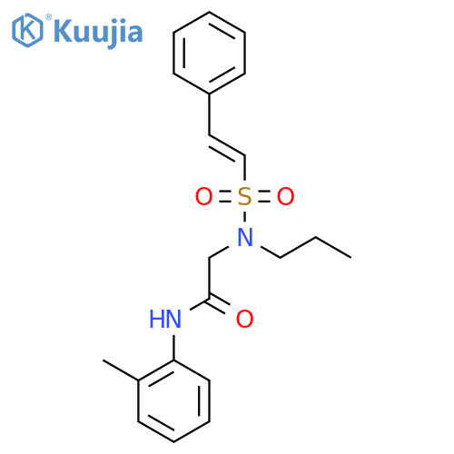 N-(2-methylphenyl)-2-(N-propyl-2-phenylethenesulfonamido)acetamide structure