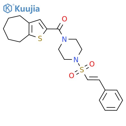 1-{4H,5H,6H,7H,8H-cyclohepta[b]thiophene-2-carbonyl}-4-(2-phenylethenesulfonyl)piperazine structure