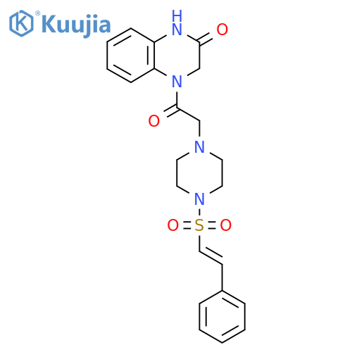 4-{2-[4-(2-Phenylethenesulfonyl)piperazin-1-yl]acetyl}-1,2,3,4-tetrahydroquinoxalin-2-one structure