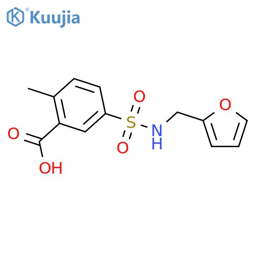 5-(Furan-2-ylmethyl)sulfamoyl-2-methylbenzoic Acid structure