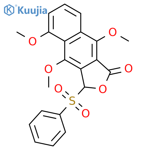 Naphtho[2,3-c]furan-1(3H)-one, 4,5,9-trimethoxy-3-(phenylsulfonyl)- structure