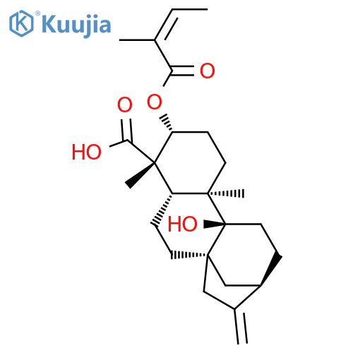 Kaur-16-en-18-oic acid,9-hydroxy-3-[[(2Z)-2-methyl-1-oxo-2-butenyl]oxy]-, (3a,4a)- structure