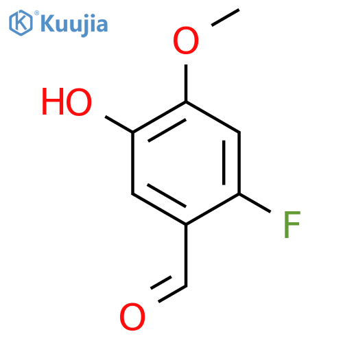BENZALDEHYDE, 2-FLUORO-5-HYDROXY-4-METHOXY- structure