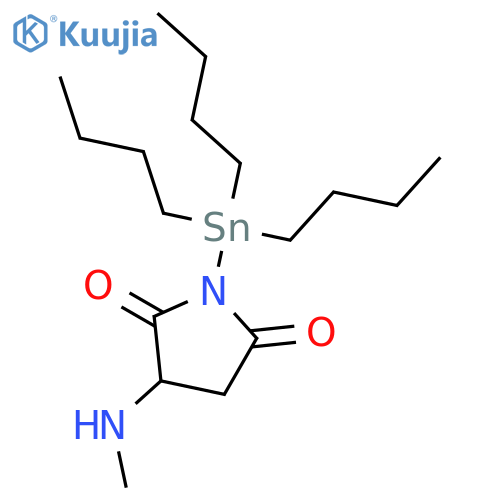 2,5-PYRROLIDINEDIONE, 3-(METHYLAMINO)-1-(TRIBUTYLSTANNYL)- structure