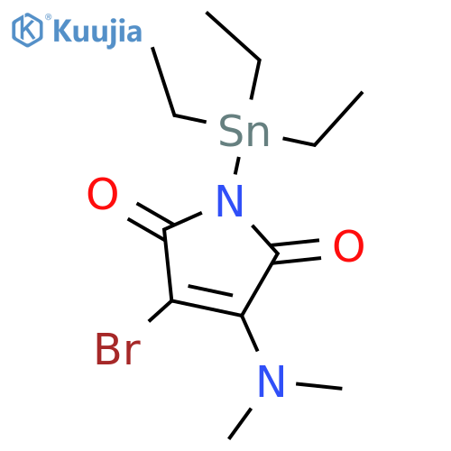 1H-Pyrrole-2,5-dione, 3-bromo-4-(dimethylamino)-1-(triethylstannyl)- structure