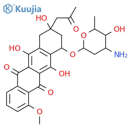 5,12-Naphthacenedione,10-[(3-amino-2,3,6-trideoxy-a-L-lyxo-hexopyranosyl)oxy]-7,8,9,10-tetrahydro-6,8,11-trihydroxy-1-methoxy-8-(2-oxopropyl)-,(8S,10S)- (9CI) structure