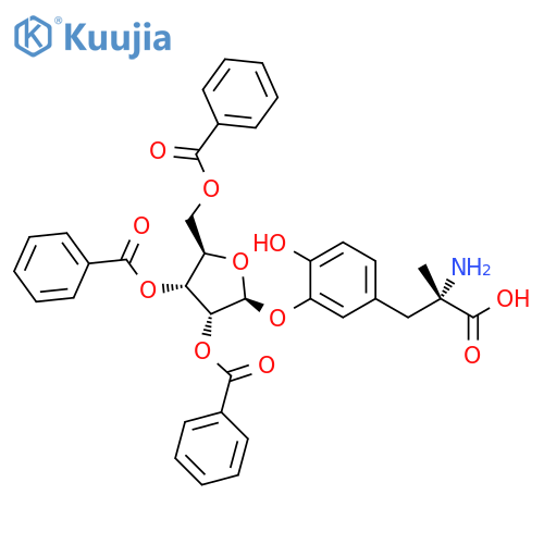 L-Tyrosine, α-methyl-3-[(2,3,5-tri-O-benzoyl-β-D-ribofuranosyl)oxy]- structure
