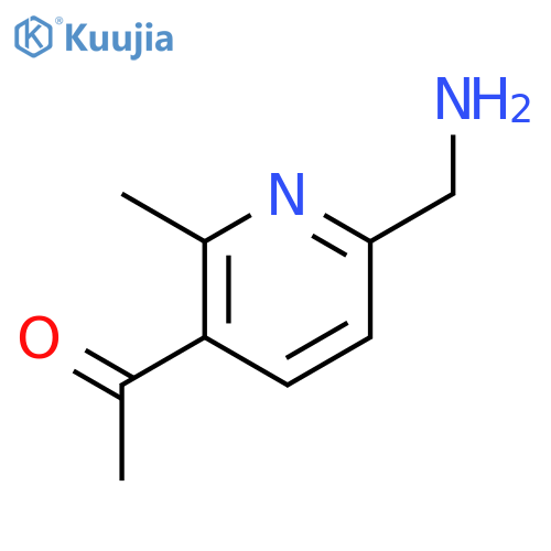 1-6-(aminomethyl)-2-methylpyridin-3-ylethan-1-one structure