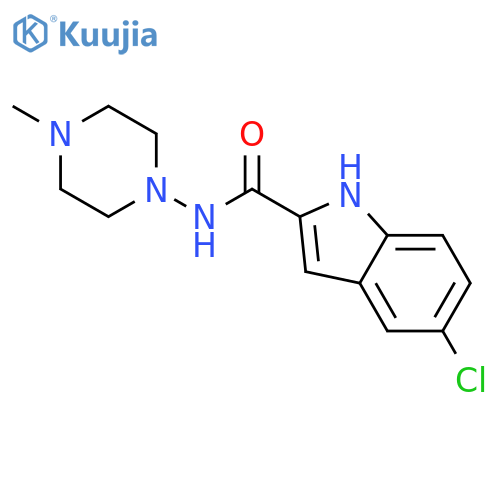 1H-INDOLE-2-CARBOXAMIDE, 5-CHLORO-N-(4-METHYL-1-PIPERAZINYL)- structure