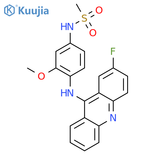 N-{4-[(2-fluoroacridin-9-yl)amino]-3-methoxyphenyl}methanesulfonamide structure