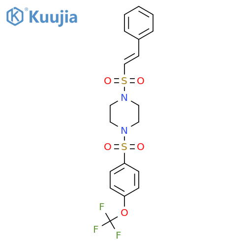 1-(2-Phenylethenesulfonyl)-4-[4-(trifluoromethoxy)benzenesulfonyl]piperazine structure