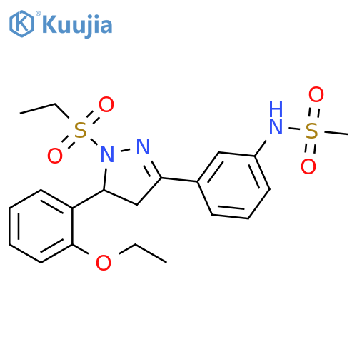 N-{3-1-(ethanesulfonyl)-5-(2-ethoxyphenyl)-4,5-dihydro-1H-pyrazol-3-ylphenyl}methanesulfonamide structure