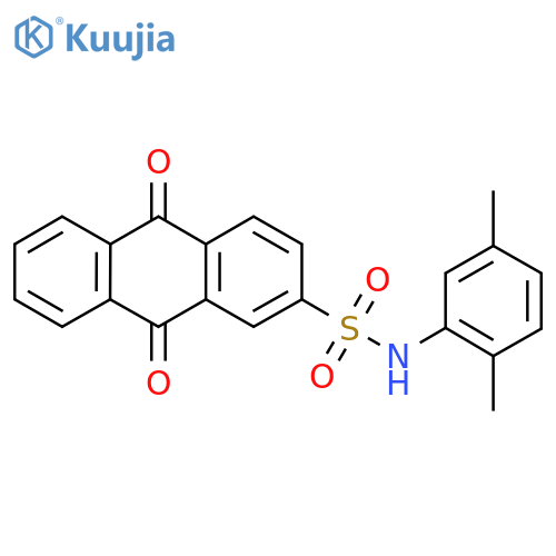 N-(2,5-dimethylphenyl)-9,10-dioxo-9,10-dihydroanthracene-2-sulfonamide structure