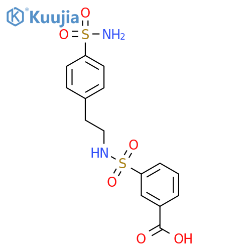 3-[({2-[4-(aminosulfonyl)phenyl]ethyl}amino)sulfonyl]benzoic acid structure