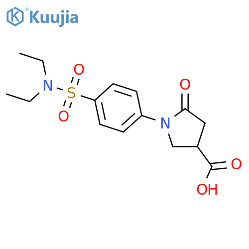 1-4-(diethylsulfamoyl)phenyl-5-oxopyrrolidine-3-carboxylic acid structure