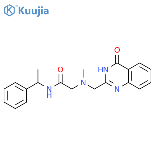 Acetamide, 2-[[(3,4-dihydro-4-oxo-2-quinazolinyl)methyl]methylamino]-N-(1-phenylethyl)- structure