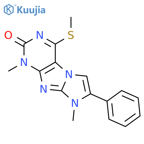 1H-Imidazo[2,1-f]purin-2(8H)-one, 1,8-dimethyl-4-(methylthio)-7-phenyl- structure