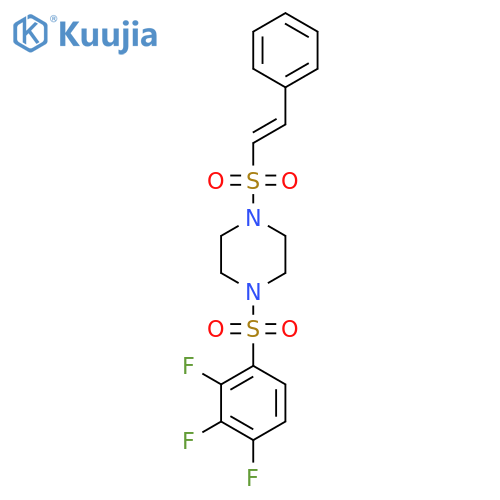 1-(2-Phenylethenesulfonyl)-4-(2,3,4-trifluorobenzenesulfonyl)piperazine structure