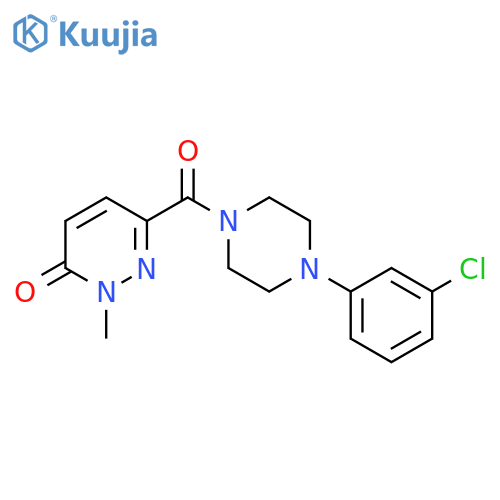 6-4-(3-chlorophenyl)piperazine-1-carbonyl-2-methyl-2,3-dihydropyridazin-3-one structure