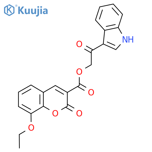 2-(1H-indol-3-yl)-2-oxoethyl 8-ethoxy-2-oxo-2H-chromene-3-carboxylate structure