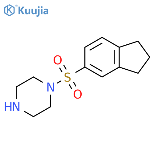 1-(2,3-dihydro-1H-indene-5-sulfonyl)piperazine structure