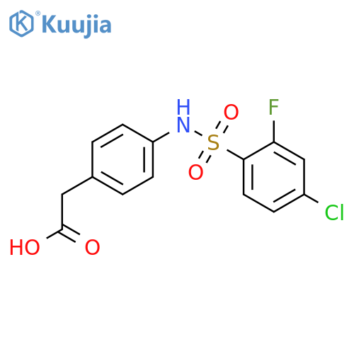 (4-{[(4-chloro-2-fluorophenyl)sulfonyl]amino}phenyl)acetic acid structure