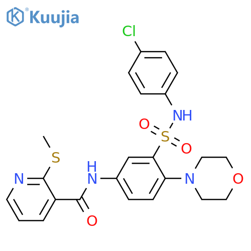 N-[3-[[(4-Chlorophenyl)amino]sulfonyl]-4-(4-morpholinyl)phenyl]-2-(methylthio)-3-pyridinecarboxamide structure