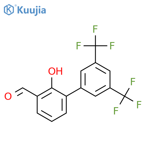 [1,1'-Biphenyl]-3-carboxaldehyde, 2-hydroxy-3',5'-bis(trifluoromethyl)- structure