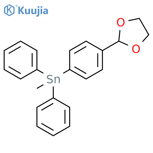 Stannane, [4-(1,3-dioxolan-2-yl)phenyl]methyldiphenyl- structure