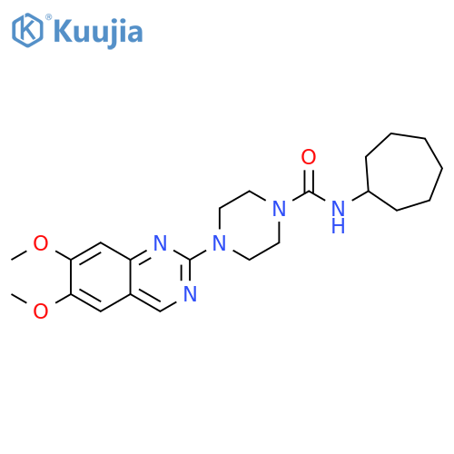 1-Piperazinecarboxamide,N-cycloheptyl-4-(6,7-dimethoxy-2-quinazolinyl)- structure