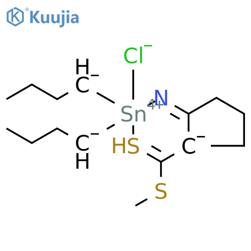 Tin, Dibutylchloro(methyl 2-iminocyclopentanecarbodithioato-n,s')- structure
