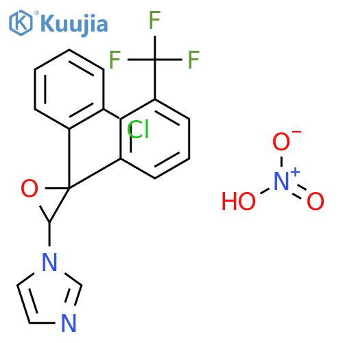 1-{3-(2-chlorophenyl)-3-[3-(trifluoromethyl)phenyl]oxiran-2-yl}-1H-imidazole nitrate structure