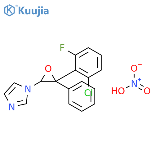 1-[3-(2-chloro-6-fluorophenyl)-3-phenyloxiran-2-yl]-1H-imidazole nitrate structure