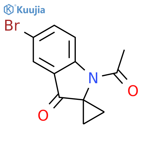1'-acetyl-5'-bromospiro[cyclopropane-1,2'-indol]-3'(1'H)-one structure