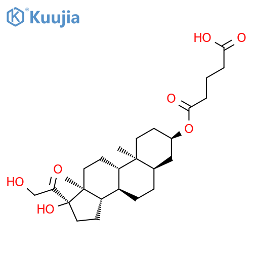 Pregnan-20-one, 3-(4-carboxy-1-oxobutoxy)-17,21-dihydroxy-, (3a,5b)- structure