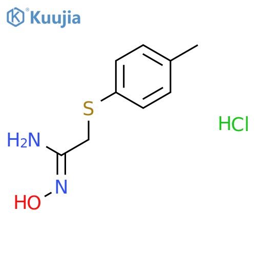 (1E)-N'-hydroxy-2-[(4-methylphenyl)sulfanyl]ethanimidamide hydrochloride (1:1) structure
