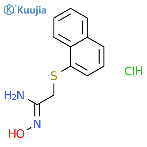 (1E)-N'-hydroxy-2-(naphthalen-1-ylsulfanyl)ethanimidamide hydrochloride (1:1) structure