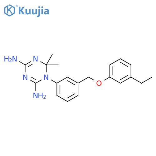 1,3,5-Triazine-2,4-diamine,1-[3-[(3-ethylphenoxy)methyl]phenyl]-1,6-dihydro-6,6-dimethyl- structure