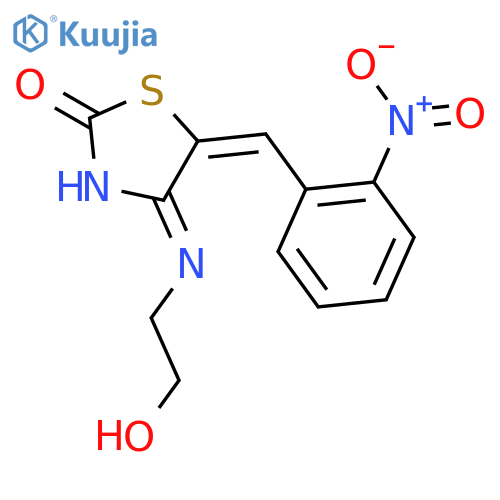 2-Thiazolidinone, 4-[(2-hydroxyethyl)imino]-5-[(2-nitrophenyl)methylene]- structure