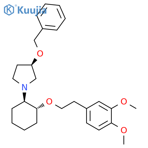 (R)-3-(benzyloxy)-1-((1R,2R)-2-(3,4-dimethoxyphenethoxy)cyclohexyl)pyrrolidine structure