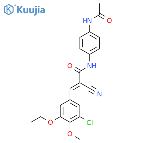 3-(3-chloro-5-ethoxy-4-methoxyphenyl)-2-cyano-N-(4-acetamidophenyl)prop-2-enamide structure