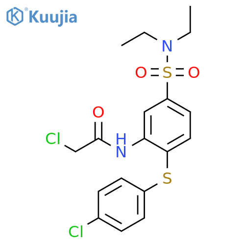 2-chloro-N-{2-(4-chlorophenyl)sulfanyl-5-(diethylsulfamoyl)phenyl}acetamide structure
