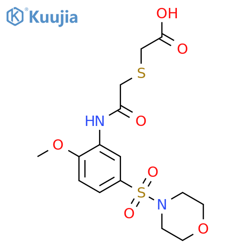 2-[({[2-methoxy-5-(morpholine-4-sulfonyl)phenyl]carbamoyl}methyl)sulfanyl]acetic acid structure