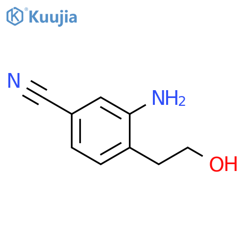 Benzonitrile, 3-amino-4-(2-hydroxyethyl)- structure