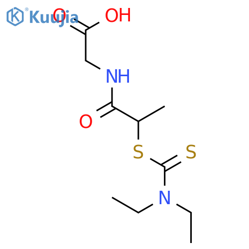 N-{2-[(diethylcarbamothioyl)sulfanyl]propanoyl}glycine structure