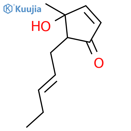 2-Cyclopenten-1-one, 4-hydroxy-4-methyl-5-(2-pentenyl)- structure