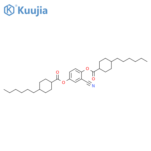 Cyclohexanecarboxylic acid, 4-hexyl-, 2-cyano-1,4-phenylene ester (9CI) structure