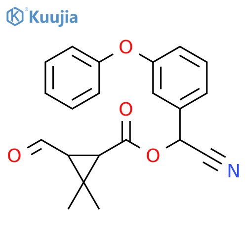 Cyclopropanecarboxylic acid, 3-formyl-2,2-dimethyl-, cyano(3-phenoxyphenyl)methyl ester structure