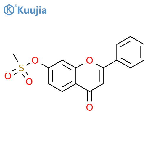4-Oxo-2-phenyl-4H-1-benzopyran-7-yl methanesulfonate structure